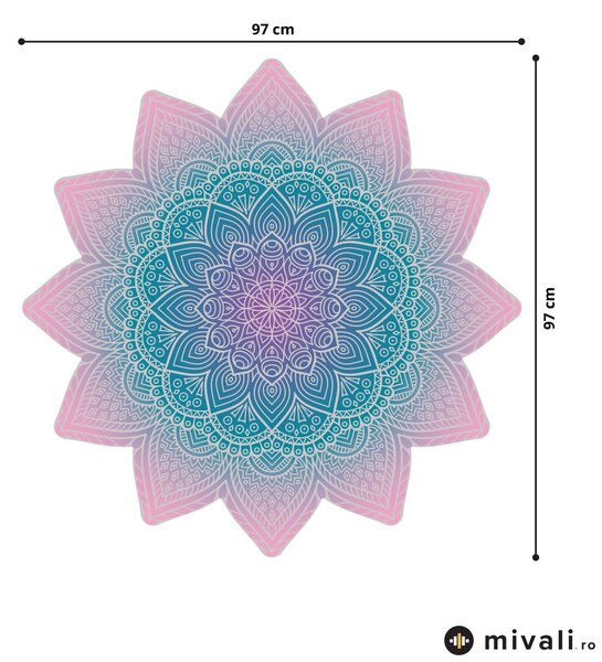 Autocolante de perete - Mandala roz- albastru