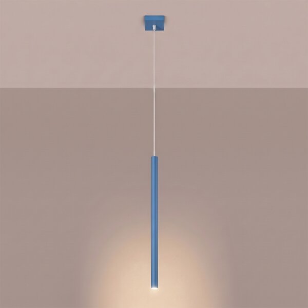 Sollux SL.2149 - Pendul pe cablu PASTELO 1xG9/8W/230V albastru
