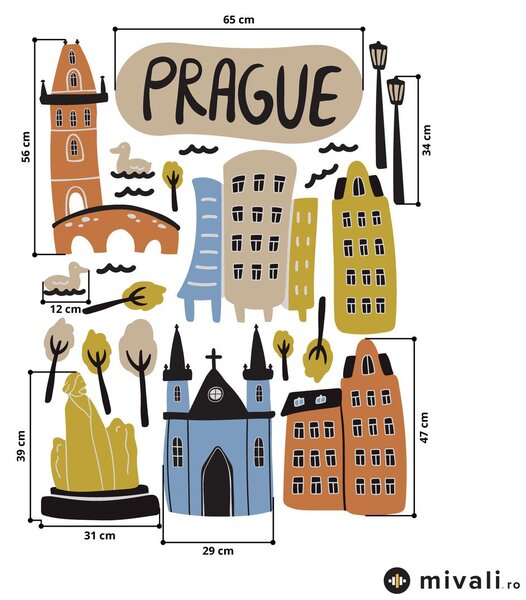 Autocolante de perete - Praga II