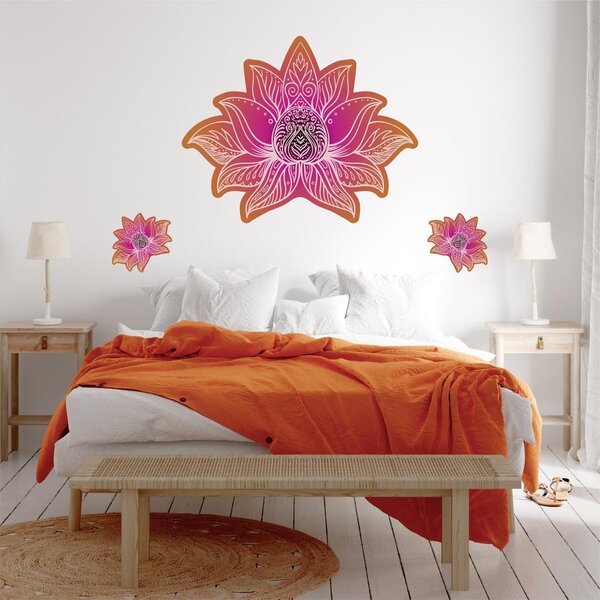Autocolante de perete - Mandala de lotus violet