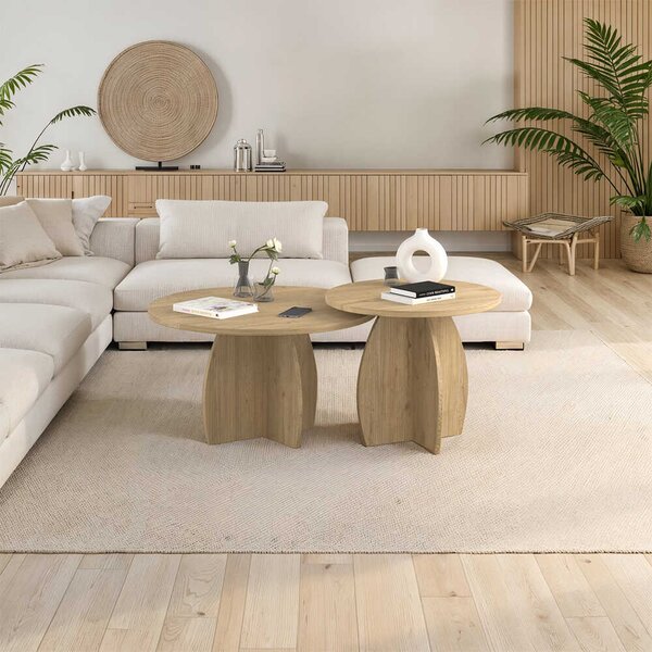Set 2 Masute Cafea Adore Bohem, Stejar, 100x50x100 cm