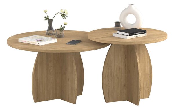 Set 2 Masute Cafea Adore Bohem, Stejar, 100x50x100 cm