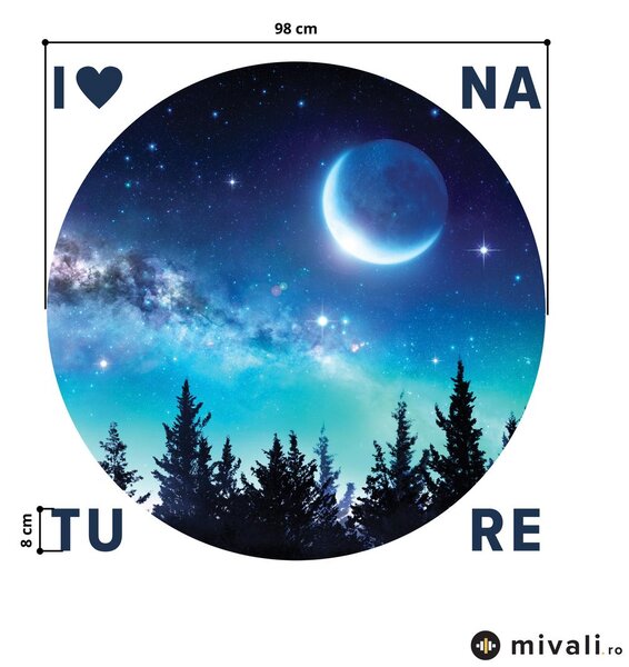Autocolante de perete - Pădurea spațială cu inscripție