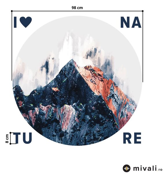 Autocolante de perete - Munții cu inscripție