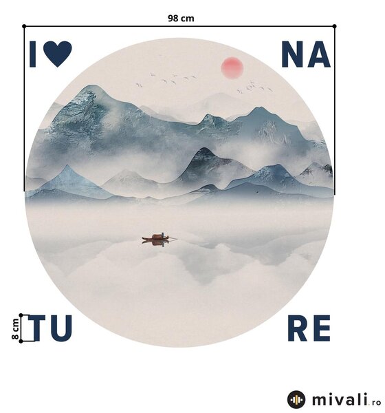 Autocolante de perete - Natura asiatică cu inscripție