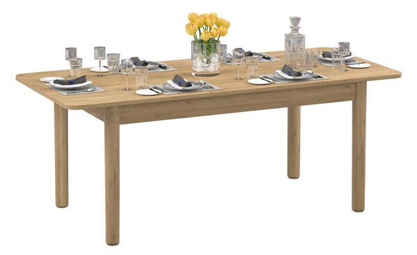 Masa Dining Extensibila Adore Bohem, Stejar, 160-200x78x90 cm