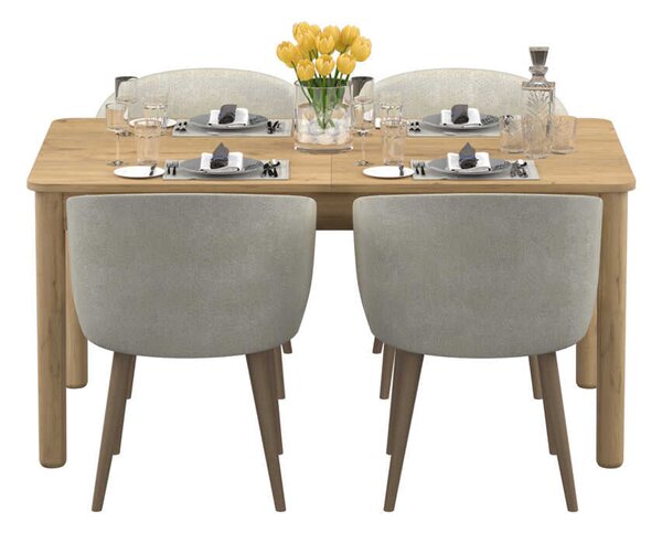 Masa Dining Extensibila Adore Bohem, Stejar, 160-200x78x90 cm