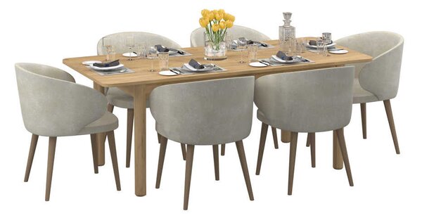 Masa Dining Extensibila Adore Bohem, Stejar, 160-200x78x90 cm