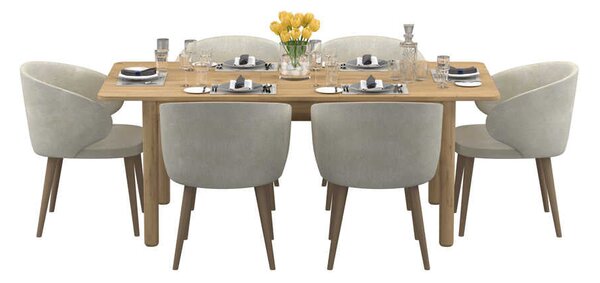 Masa Dining Extensibila Adore Bohem, Stejar, 160-200x78x90 cm