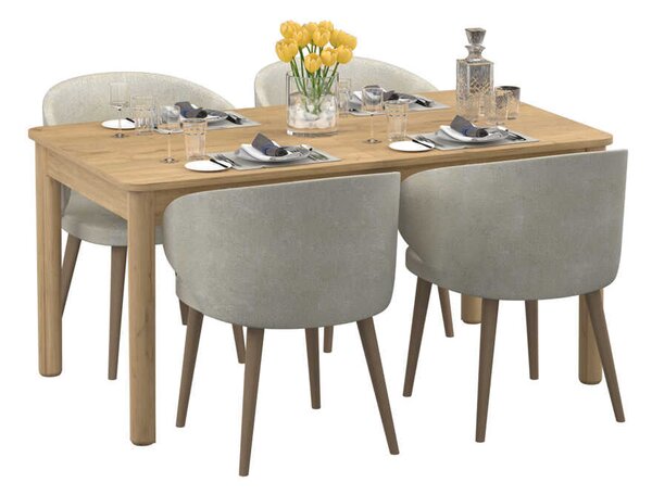 Masa Dining Extensibila Adore Bohem, Stejar, 160-200x78x90 cm
