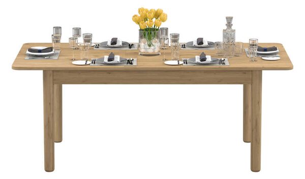 Masa Dining Extensibila Adore Bohem, Stejar, 160-200x78x90 cm