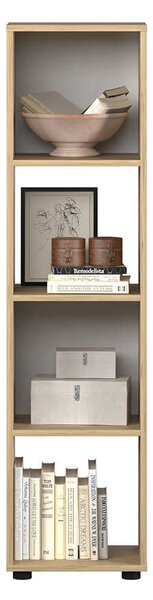 Biblioteca Adore Cubic, Alb - Stejar, 36x141x30 cm
