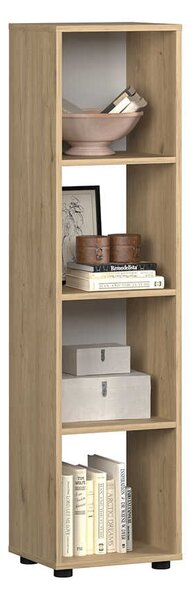Biblioteca Adore Cubic, Alb - Stejar, 36x141x30 cm
