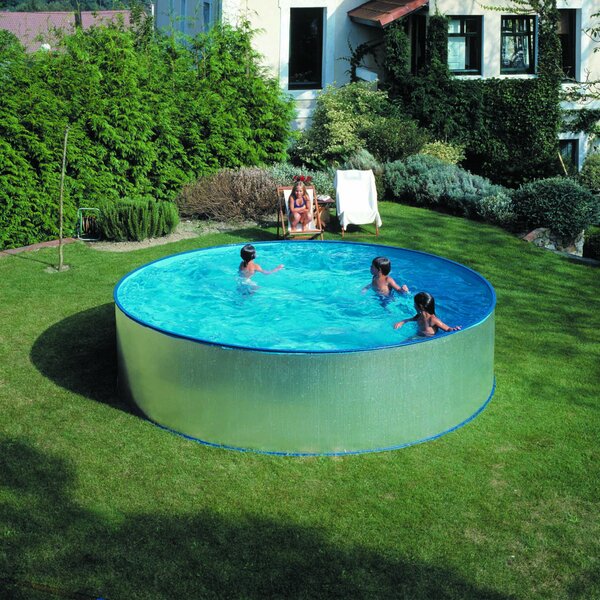 Set piscina prefabricata Gre rotunda cu pereti metalici 450 x h 90cm