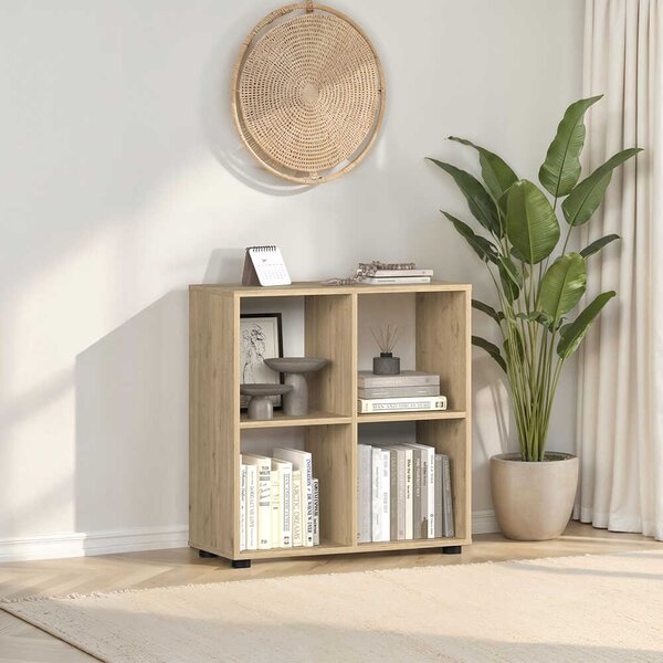 Biblioteca Joasa Adore Cubic, Alb - Stejar, 70x72x30 cm