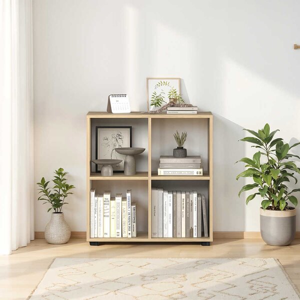 Biblioteca Joasa Adore Cubic, Alb - Stejar, 70x72x30 cm