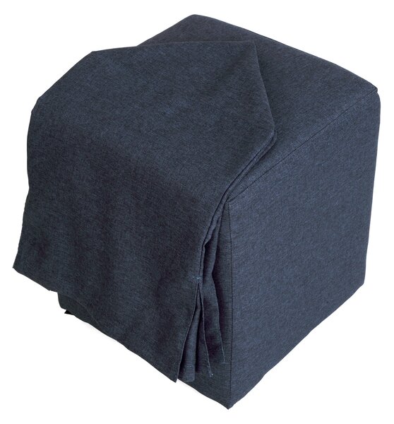 Husa taburet Cube T, albastru, stofa S, 45x38x38 cm
