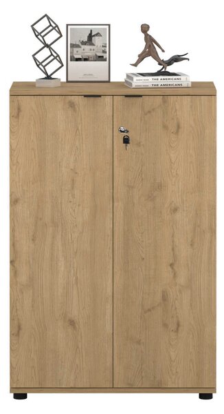 Bibliotecă Adore Rio cu 2 Uși, Cheie și 3 Rafturi, 72x109x34 cm