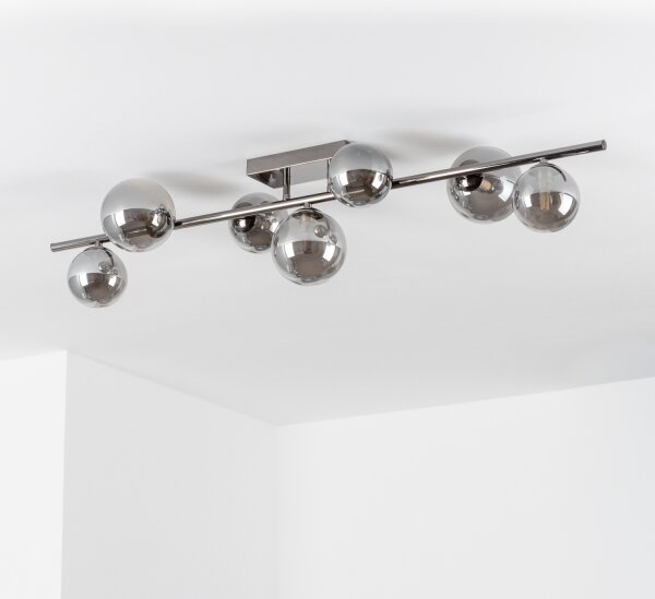 Brilagi - Lustră LED aplicată MILLA 7xG9/3W/230V, negru cromat/sticlă fumurie