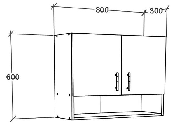 Corp haaus Berna, 2 Usi, cu spatiu, Alb, 80 x 30 x 60 cm