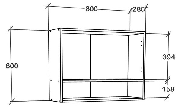 Corp haaus Berna, 2 Usi, cu spatiu, Alb, 80 x 30 x 60 cm