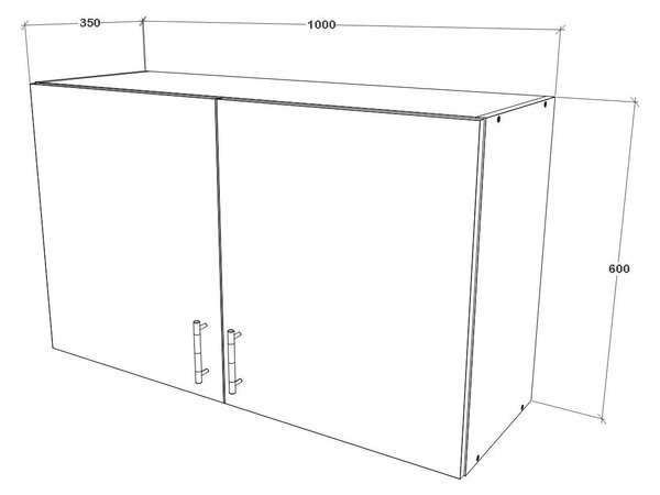 Corp haaus Oran, 2 Usi, Alb, 100 x 33 x 60 cm