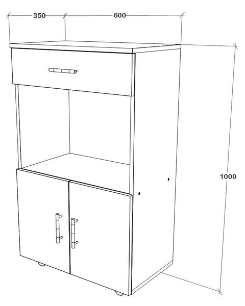 Dulap haaus Arno, 1 Sertar, 2 Usi, Alb, 60 x 35 x 100 cm
