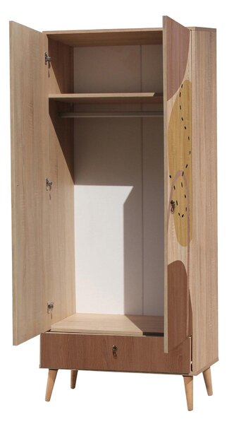 Dulap de Haine City Wardrobe, Multicolor, 80x190x45 cm