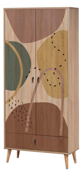 Dulap de Haine City Wardrobe, Multicolor, 80x190x45 cm