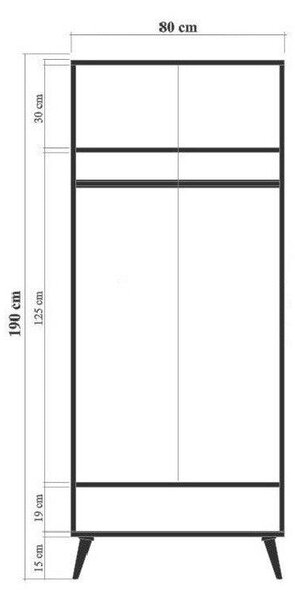 Dulap de Haine City Wardrobe, Multicolor, 80x190x45 cm
