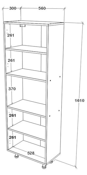 Dulap haaus Arno, 4 Usi, Alb, 56 x 30 x 161 cm