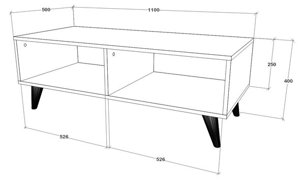 Masuta haaus Melo, Negru, 110 x 50 x 40 cm