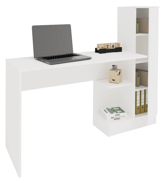 Birou haaus Reims, 1 Usa, Alb, 148 x 45 x 120 cm
