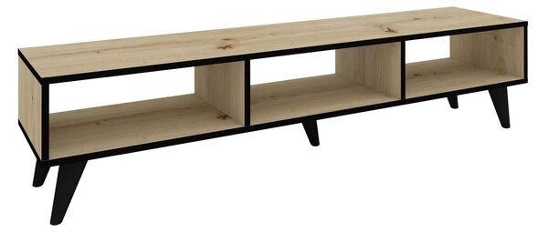 Comoda haaus V2, Stejar Artisan/Negru, 150 x 35 x 35 cm