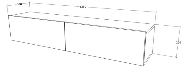 Comoda haaus Isla, 2 Usi, Negru, 135 x 28 x 25 cm