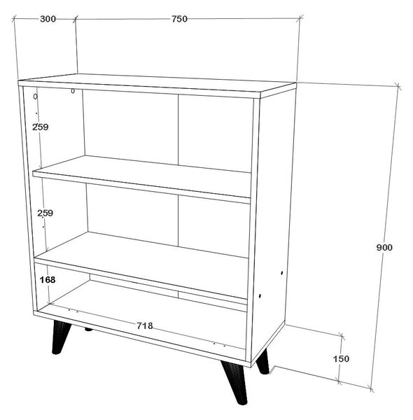 Comoda haaus Malta, 3 Usi, Stejar Artisan, 75 x 30 x 90 cm