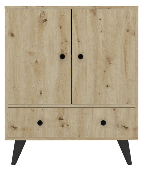 Comoda haaus Malta, 3 Usi, Stejar Artisan, 75 x 30 x 90 cm