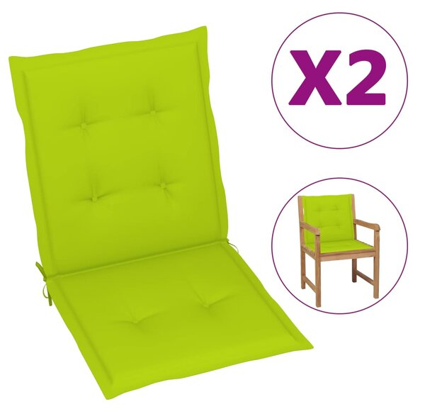 Perne scaun de grădină, 2 buc., verde aprins, 100x50x3 cm