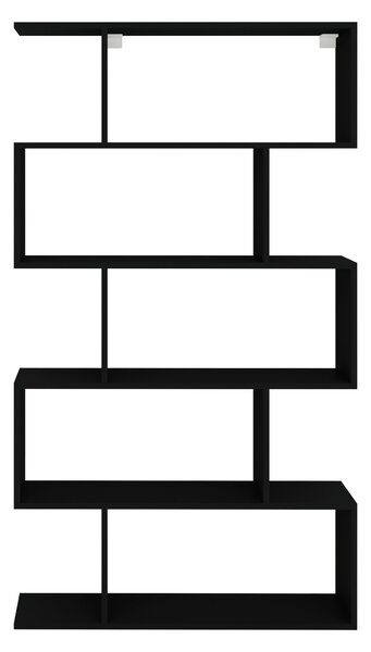 Biblioteca haaus Kimo, 5 Casete, Negru, 90 x 20 x 160 cm