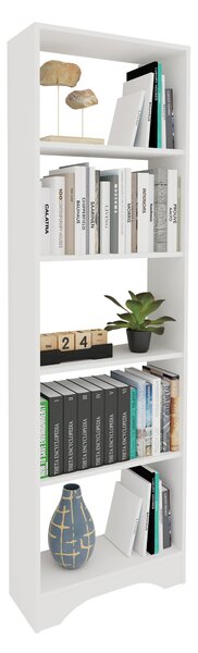 Biblioteca haaus Vivy, 4 Polite, Alb, 57 x 23 x 180 cm