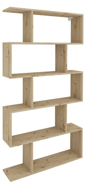 Biblioteca haaus Kimo, 5 Casete, Stejar Artisan, 90 x 20 x 160 cm