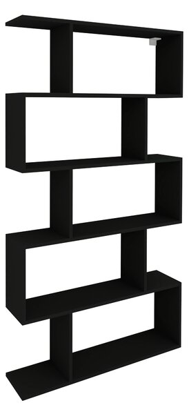 Biblioteca haaus Kimo, 5 Casete, Negru, 90 x 20 x 160 cm