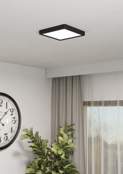 Eglo 901374-LED FUEVA-Z, plafonieră de baie dimabilă LED RGBW, 10,5W/230V, 22x22cm, IP44, negru