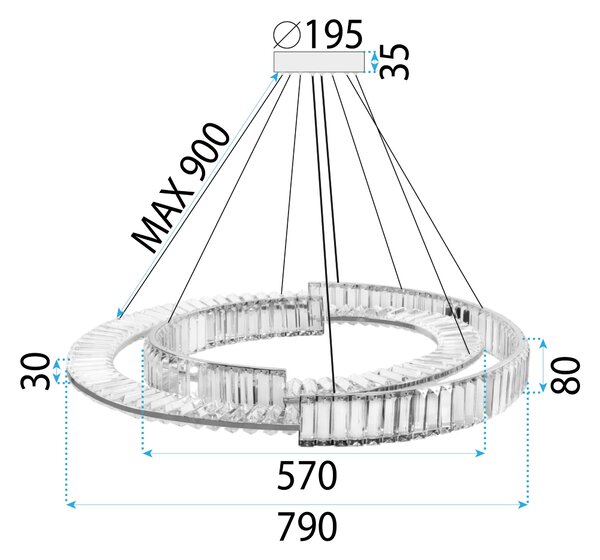 Lampa LED APP1524-CP60/80 GOLD