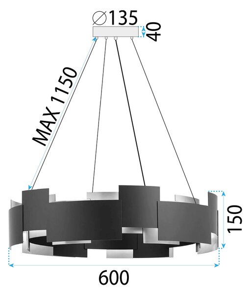Lampă suspendată black APP1561-6CP
