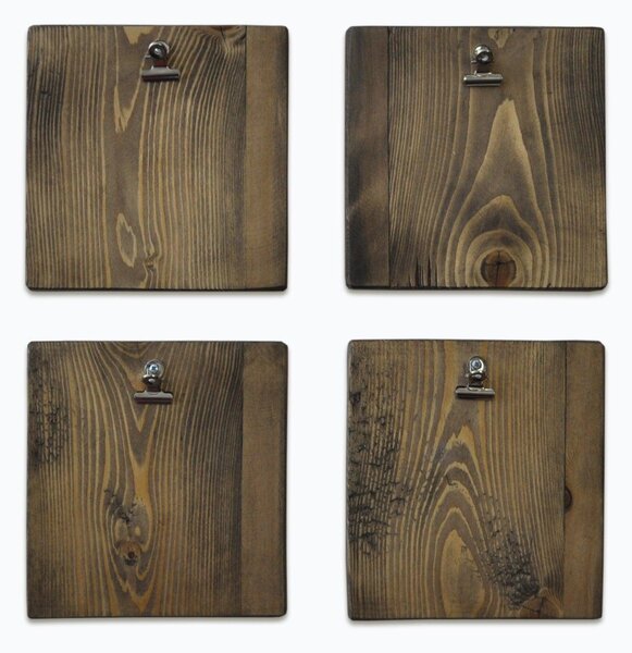 Accesoriu decorativ de perete din molid A066, Nuc, 14x14 cm