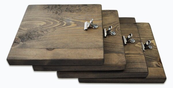 Accesoriu decorativ de perete din molid A066, Nuc, 14x14 cm