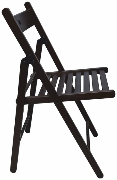 Scaun pliant lemn, Negru, 77 x 44 x 51 cm