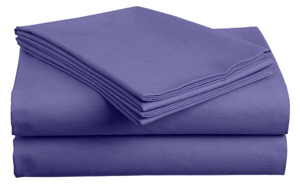 Cearsaf de pat din bumbac Culoare violet inchis, COTTO 200x220 cm