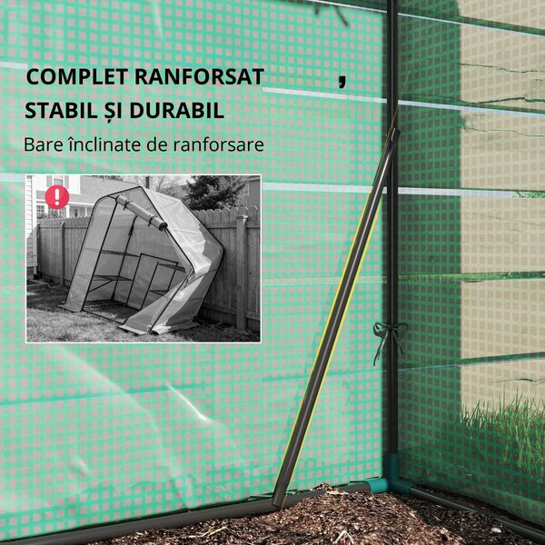 Outsunny Seră de Grădină 143 x 73 x 195 cm cu Rafturi cu 2 Etaje, Verde | Aosom Romania